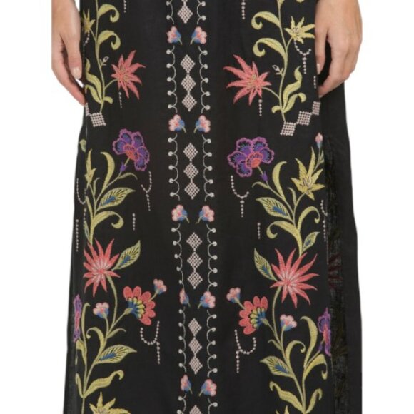 JOHN VARVATOS STAR Linen Blend High Slit Skirt - Picture 3 of 4